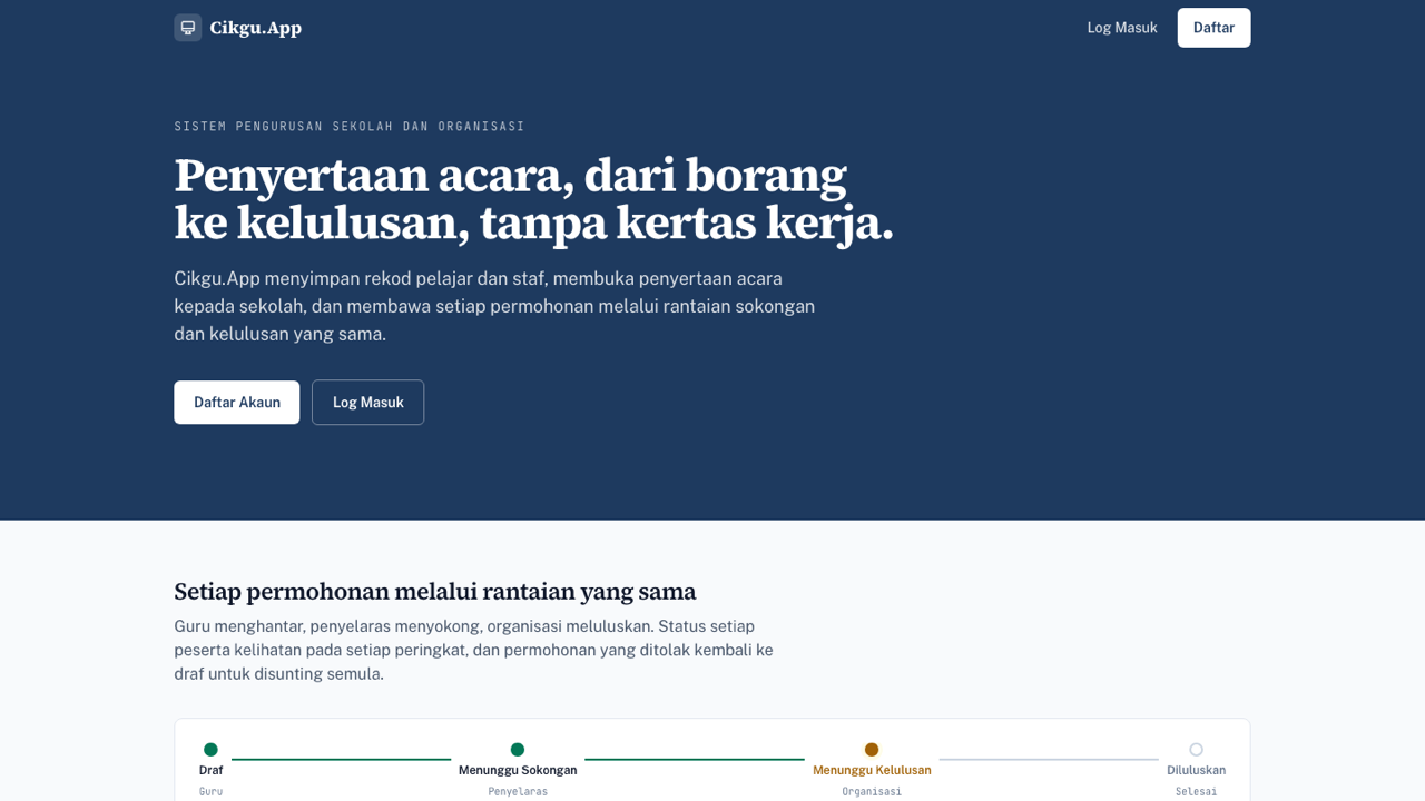 Cikgu.App home page